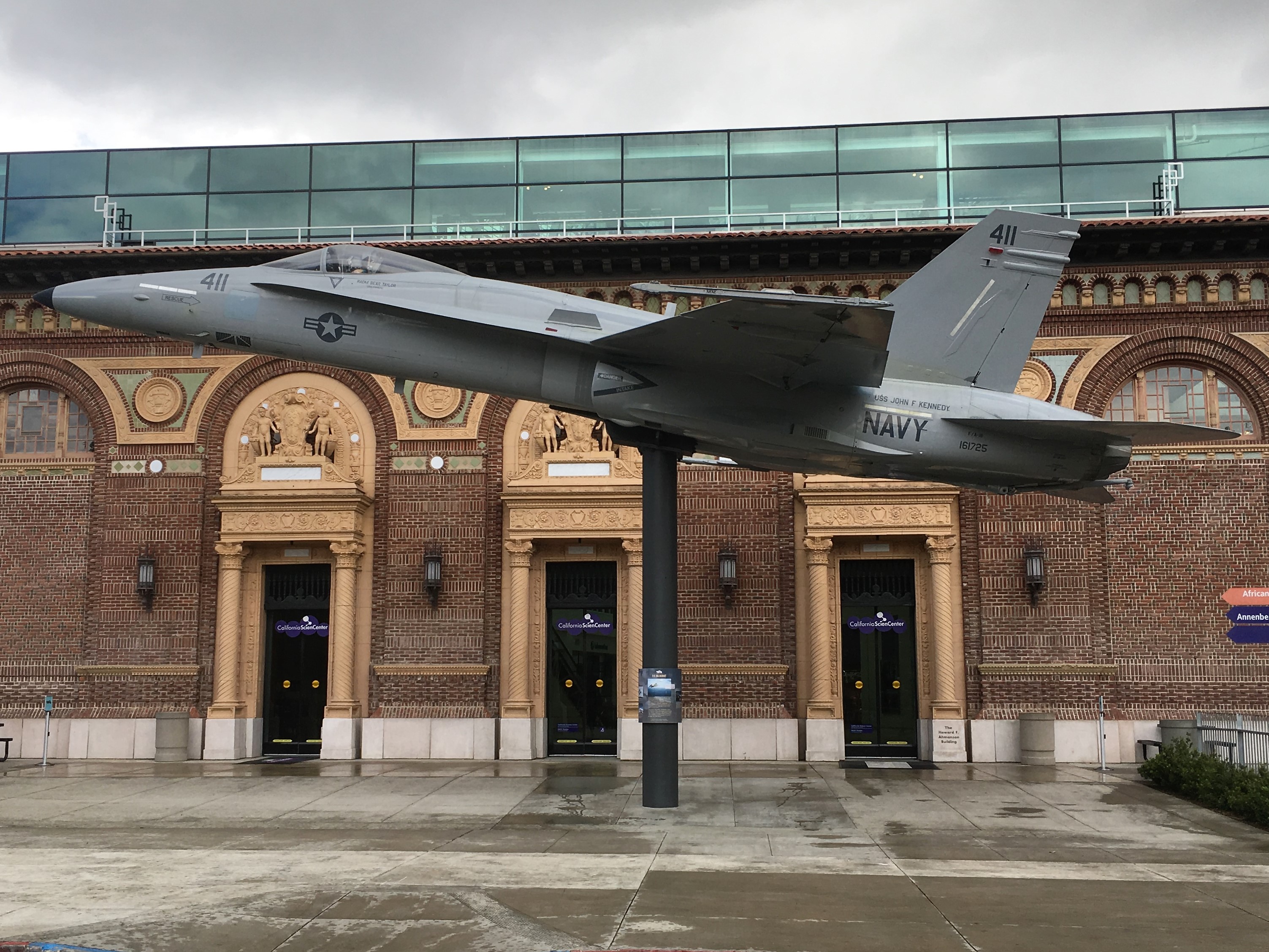  The F/A-18 outside the Science Center's north entrance, near the Rose Garden