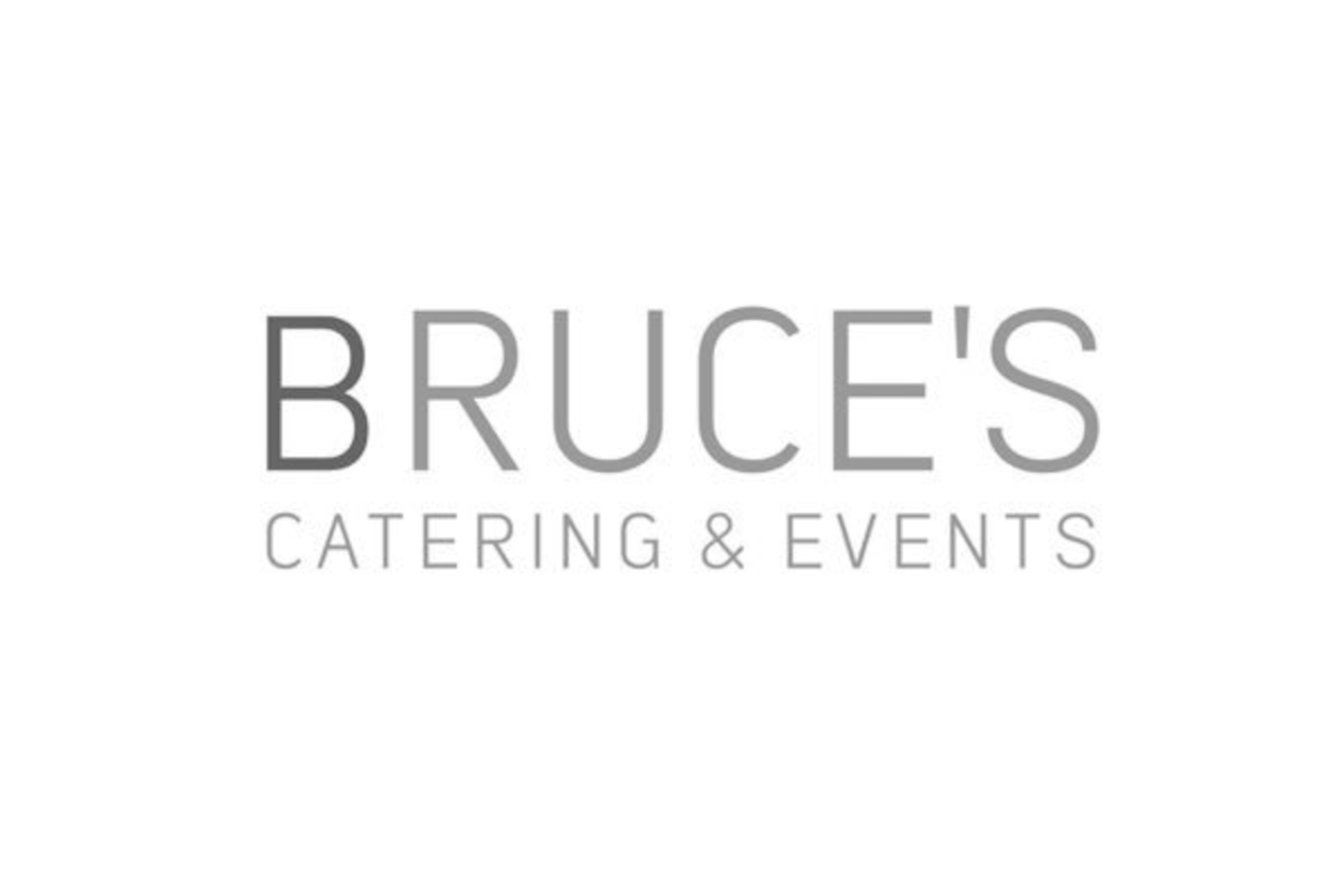 Grey text reads Bruce's Catering & Events