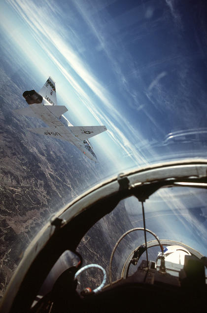 View of a T-38 Talon from another Talon's cockpit