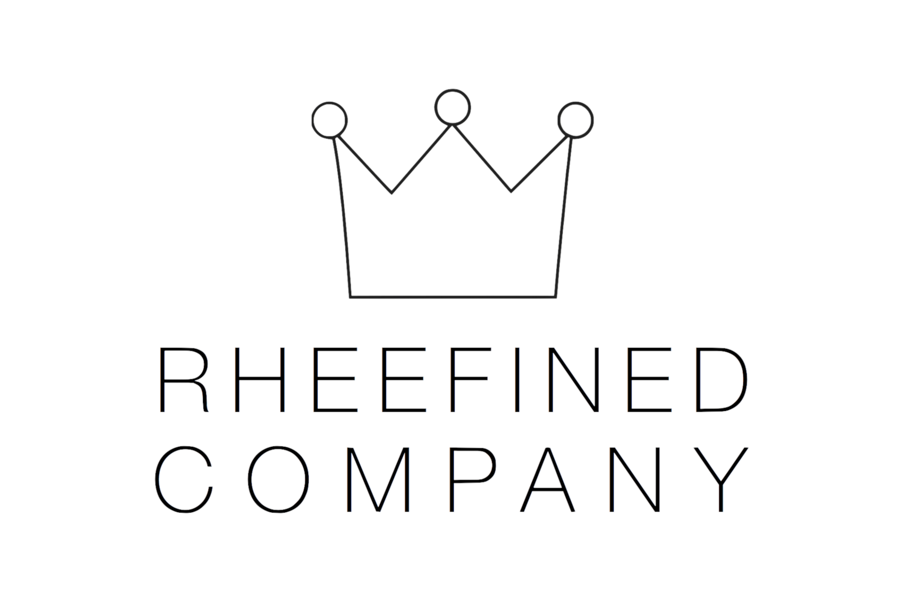 Rheefined Company Logo with illustration of crown above text