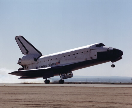 Space shuttle Endeavour lands in the desert