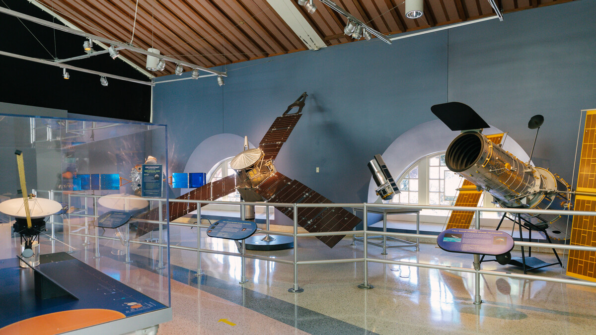 Air and Space 'stars and telescopes gallery' featuring telescope models