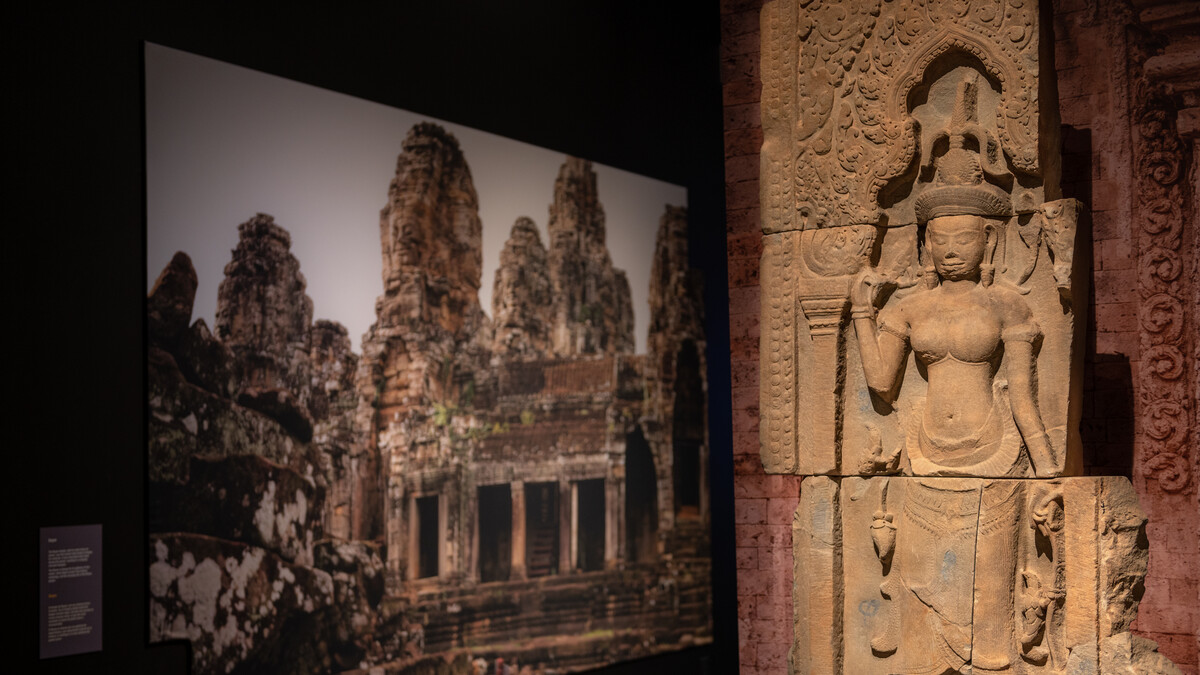 Devata Sandstone Sculpture in Angkor: The Lost Empire of Cambodia