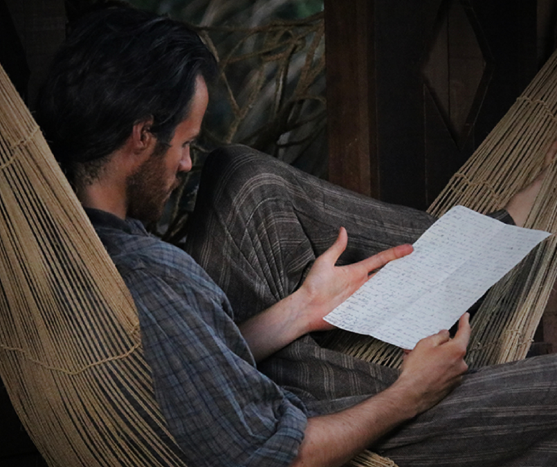 Henry Bates reads a letter